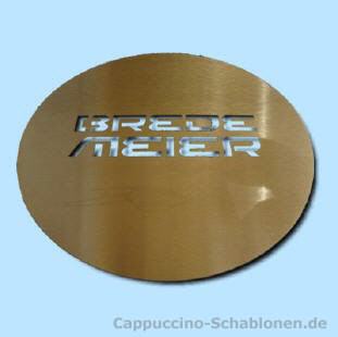 Cappuccino Schablone mit Schrift