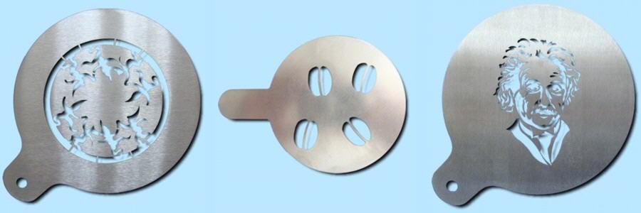 Edelstahlschablonen f&uuml;r den Kaffee